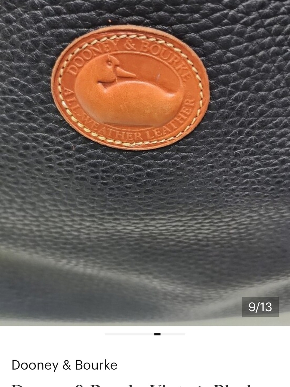 Dooney & Bourke Black with Brown Trim Leather Satchel - Picture 6 of 8